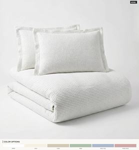 Juego de Funda Nórdica de Lujo Moderna 100% Algodón con Textura Waffle 180T, Ropa de Cama con Rejilla 3D Transpirable, Absorbente y Ecológica, Calidad de Hotel - Product Image 5