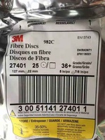 3M982c 5" X 7/8" Lubang Tengah Keramik Presisi Bentuk Butiran 982C Cakram Serat untuk Mesin Gerinda Sudut