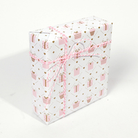 Papier d'emballage cadeau rose vierge personnalisé imprimé numériquement, en papier couché jetable, 50cm*70cm, tendance 2025, simple et mignon