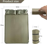 Matelas de camping gonflable pliable pour 2 personnes, épaisseur 2 pouces, OEM/ODM, pour randonnée, voyage et backpacking