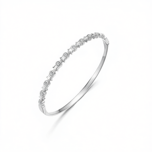 Amy Amy Fashion <b>Bangle</b> B1105 <b>Silver</b> Plated Zircon Star Design Women's <b>Bracelet</b> Classic Style Gift Jewelry - Product Image 3