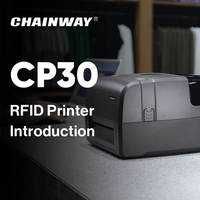 Printer RFID UHF Chainway CP30 dengan Layar LCD Warna 3,5 inci 300dpi, Pencetakan Transfer Termal, Tersedia