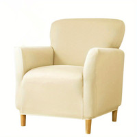 Housse de fauteuil moderne BuQue pour siège individuel, couleur unie, extensible, antidérapante, lavable, en polyester et élasthanne, protection de meubles