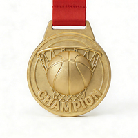 Médailles de sport en métal JINZUN en gros, médailles de championnat de basketball en alliage de zinc électroplaqué, médailles de compétition durables de qualité supérieure