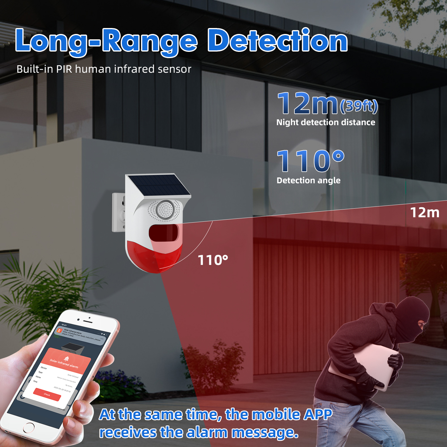 WiFi Tuya Smart Life PIR Solar Wireless Siren Outdoor Waterproof Rotating Camera 360 Degree House Alarm System Home Security · image 4