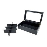 Boîte de rangement en bois de noyer noir pour thé, collection Jeddah KSA, idéale pour les coffrets de thé de qualité supérieure