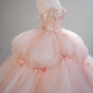 Robes de bal à volants avec fleurs 3D et dos lacé en dentelle, pour soirées formelles, Sfy221 - Product Image 3