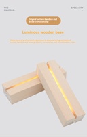 Vente en gros de veilleuse LED Stonelamp Holder Base de lampe Logo personnalisé en bois USB Décoration en bois Souvenir Modern Wood Crafts Beech