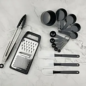 X066 Family Set Plastic Utensils Set Kitchen Gadget Tools Heat Resistant Stainless Handle Hand Grip Plastic Cooking Utensils