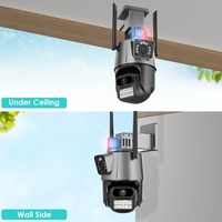 Caméra de sécurité extérieure sans fil 4G étanche P11 PTZ IP67, double objectif, capteur CMOS 360°, vision nocturne, audio bidirectionnel, 4MP, Cloud