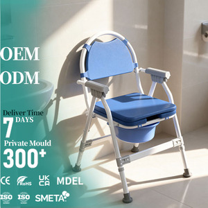 Siège de toilette pliable à hauteur réglable, chaise de toilette pour personnes handicapées, équipement de réadaptation, produits de soins aux personnes âgées - Product Image 1