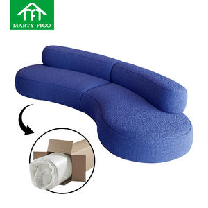 Moderno minimalista sofá curvo sofás de lujo sala de estar muebles de hotel tamaño personalizado sofás seccionales sofá de compresión completa - Product Image 1