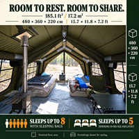 Tente gonflable Coody Familia 17.2 Air - verte, installation rapide, abri de glamping portable, pique-nique en plein air, randonnée, tente de camping familiale