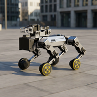 TEPKOBOT Robot Cuadrúpedo con Ruedas, 15DOF, Adaptación a Terrenos, Modo de Caminata y Rodamiento, Plataforma de Investigación de IA