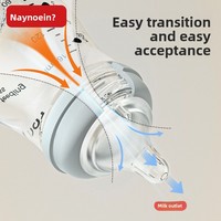 Biberon en verre borosilicate Noain pour nouveau-né, anti-étouffement, anti-coliques, type arc, large ouverture, transfrontalier, en stock