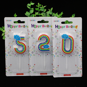 Velas de Cumpleaños con Forma de <span class=keywords><strong>Nube</strong></span> Arcoíris con Números del 0 al 9 para Niños, para Fiestas, Año Nuevo, Pascua, Ramadán, en Bares - Product Image 4