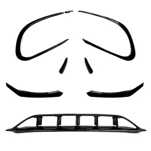 Amp-Z Front Lip Kit For Mercedes-Benz CLA-Class C117 2016-2019 Piano Black PP Material - Product Image 1