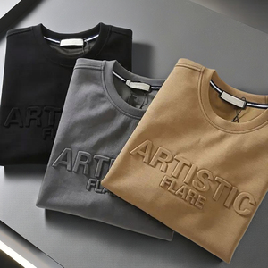 Fabricante OEM de Sudaderas 100% Algodón Personalizadas para Hombre, Sudadera con Capucha Estampado de Letras 3D en Relieve de Alto Gramaje Unisex - Product Image 1