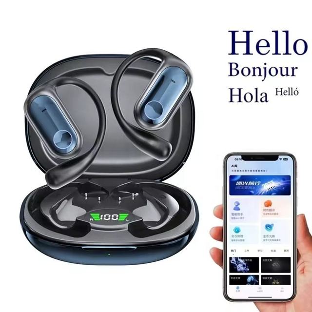 TWS Earbuds AI Translator for Bluetooth V5.3 Wireless Headphones Real Time Smart Non-Noise Cancelling Earphones