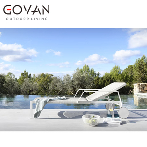 Modern Outdoor Furniture Hotels Gardens <strong>Lounge</strong> Chairs Swimming <strong>Pools</strong> Beach and Sunbathing Aluminium Alloy Single Lounger - Product Image 4