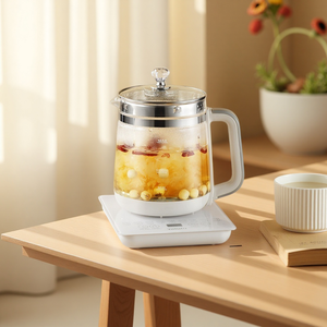 <span class=keywords><strong>Bollitore</strong></span> in Vetro Borosilicato 110V, 1.8L, Funzione Decotti Erboristici, 800W, Timer 24H, Isolamento 8H, <span class=keywords><strong>Infusore</strong></span> per Tè, Uso Domestico - Product Image 1