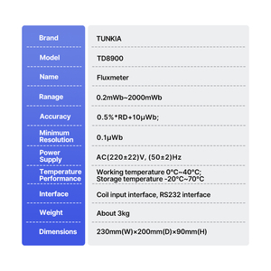 <span class=keywords><strong>Fluxmètre</strong></span> numérique TD8900 0,2 mWb~2000 mWb, mesure du flux <span class=keywords><strong>magnétique</strong></span>, précision de 0,5 %, diverses options de bobines - Product Image 6