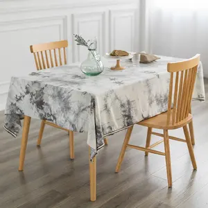 Morden design special process tie dye polyester fabric rectangular table cover party decor washable tablecloth for coffee table
