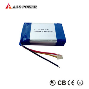 แบตเตอรี่ลิเธียมโพลิเมอร์แบบชาร์จได้ UL1642 KC 2S Lipo รุ่น 523450 ความจุ 1000mah 7.4v - Product Image 2