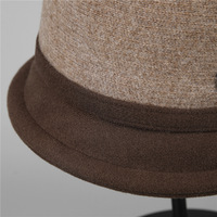 Nuevo y Elegante Sombrero Cloche de Moda Otoño-Invierno para Mujer Mayor, Mezcla de Lana, Ajustable, Cálido, Informal, con Flores