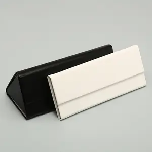 Hộp Đựng Kính Gập Được Hình Tam Giác Vỏ Cứng Bằng Da PU Đóng Từ Tính Tiện Dụng Cho Kính Râm - Product Image 1