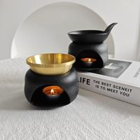 Porte-bougie en céramique pour bougies chauffe-plat, brûleur d'huiles essentielles, diffuseur d'arômes, décoration d'intérieur, accessoire de spa, d'aromathérapie et de méditation