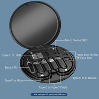 Kit adaptateur chargeur de voyage boîte circulaire 6 en 1 câble adaptateur USB C vers USB adaptateur de charge multi-USB pour voyage vente en gros