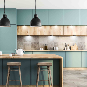 Mobili in Melamina Moderni - Design di Cucina Curato con Geometria Pulita e Opzioni di Configurazione Personalizzate - Product Image 1
