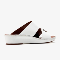 Sandales arabes blanches SHIKOL, Dubai, en cuir de veau italien, fabriquées à la main, chaussures de luxe, chaussures pour hommes, tongs, élégance, sandales pour hommes du Golfe