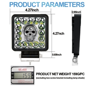 Lámpara de Trabajo LED RGB de 4 Pulgadas, Barra de Luz LED 4x4, 14 LED, 16 LED, Luces Antiniebla Blancas + Intermitentes para Jeep, Camioneta, 24 V, 12 V, Luces Todoterreno LED - Product Image 4