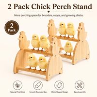 JQ Jouet de jeu d'extérieur pour poulets, perchoir en bambou et bois avec 3 barres de perchoir pour poussins et petits oiseaux