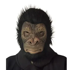 热卖乳胶猴子面具嘉年华派对面具动物服装角色扮演漂亮生动橡胶大猩猩面具