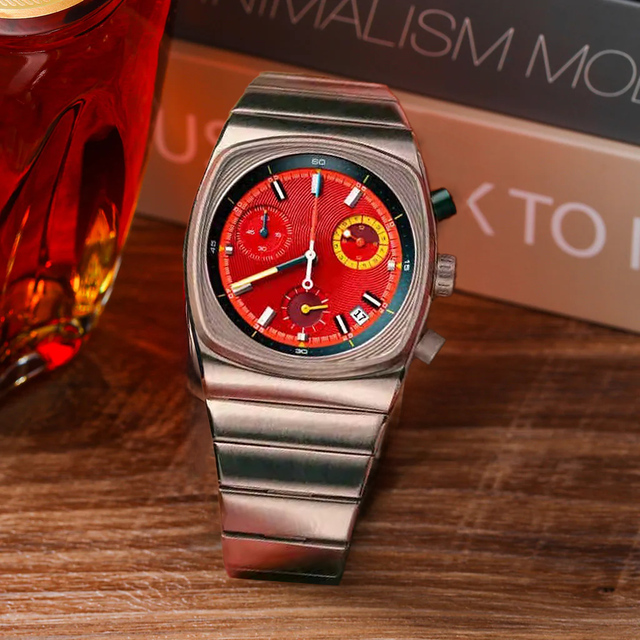 Custom Logo Couples Watches Set Him Her Square Hybrid Chronograph Automatic Movement Waterproof Crystal 20mm Pointer Stainless