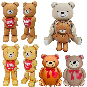 Palloncini a Forma di Orso Opaco Stile Ins, Decorazioni per Feste di <span class=keywords><strong>Compleanno</strong></span> e Festività, Palloncini Cartoon Retrò ad Elio - Product Image 4