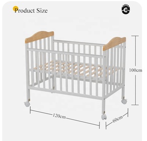 新型高品质可调节高度婴儿木制婴儿床带轮，需求量大 - Product Image 2