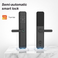 Cerradura Inteligente Eseye Tuya con Manija Electrónica, Huella Dactilar, Contraseña, Tarjeta, Entrada sin Llave, Control por Aplicación para Uso en Hoteles y Hogares