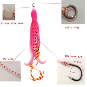 Leurre souple appât souple crochet en acier à haute teneur en carbone <span class=keywords><strong>BKK</strong></span> crochet de pêche lueur calmar leurre crochet Double - Product Image 4