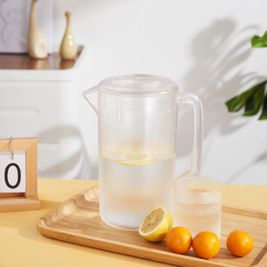 Carafe à eau froide transparente marron grande capacité, épaisse et résistante aux chutes, idéale pour les fêtes et les salons de thé - Product Image 3