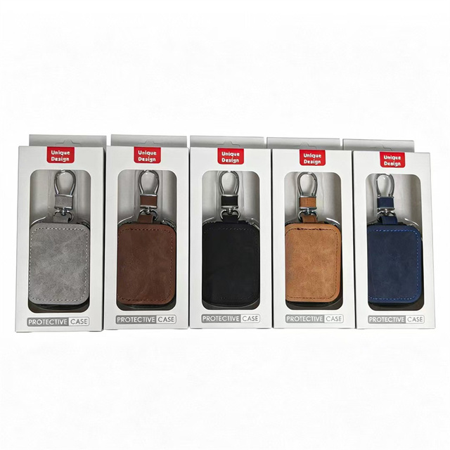 Luxury Crazy Horse Pattern Leather Earphone Cover for AirPods 4/Pro 3 Convenient Zipper Anti-loss Protective Earphone Cases