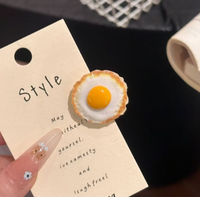 Pince à cheveux ludique en forme d'aliments - Mini pince à cheveux bec de canard pour fille, motif petit-déjeuner mignon et original - Pince à cheveux jouet alimentaire virale sur internet