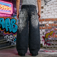 Nouveaux pantalons en jean à jambes larges haut de gamme pour hommes, pour le printemps et l'automne. Nouveau pantalon droit ample et polyvalent, lavé à l'eau, longueur au sol