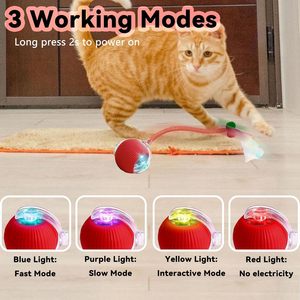 Interactive Cat <b>Ball</b> Toy Automatic Rolling <b>Ball</b> with Tail Rechargeable Smart Pet Interactive Toy Intelligent Mouse for Cat - Product Image 4