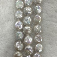 Pièce de monnaie naturelle perles baroques 11-14mm véritable perle d'eau douce naturelle collier à faire soi-même boucle d'oreille bijoux accessoire bouton perles