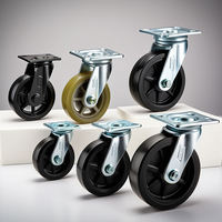 Ensemble de 4 roulettes robustes en polyuréthane et acier avec système de double verrouillage pour la protection des sols et des étagères de rangement