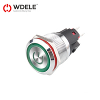 22mm 12v Max Jaune Vert Rouge Blanc Led Bleu Lampe En Acier Inoxydable Métal Bouton Poussoir Étanche IP67